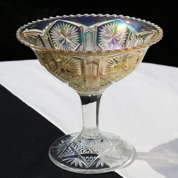 Mogul Carnival Glass Compote - Picture 1 of 6